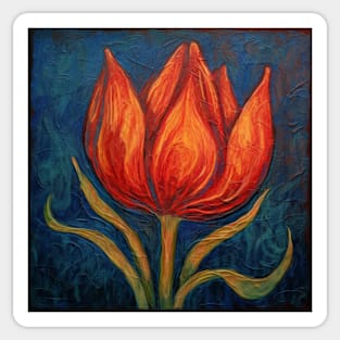 Orange Tulip Bud Opening Sticker